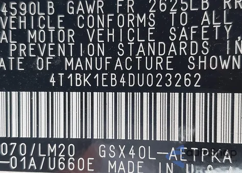 2013 Toyota Avalon Limited from USA, damaged, VIN 4T1BK1EB4DU023262